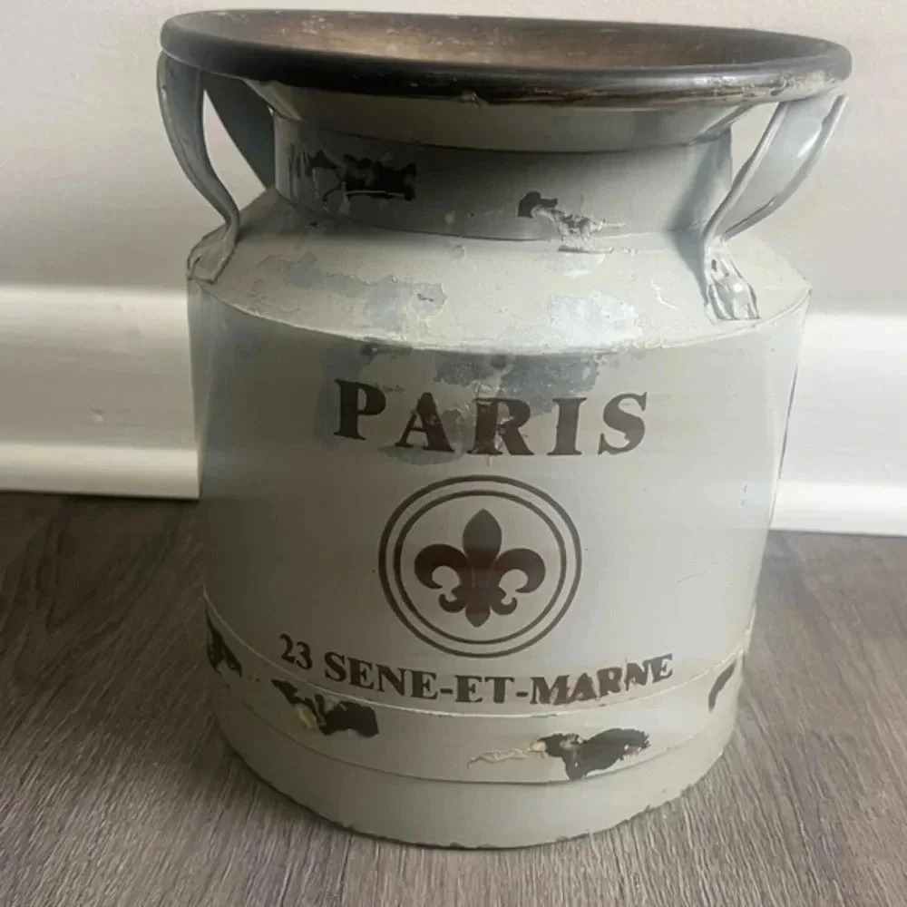 Rustic Counter Decor Tin Container